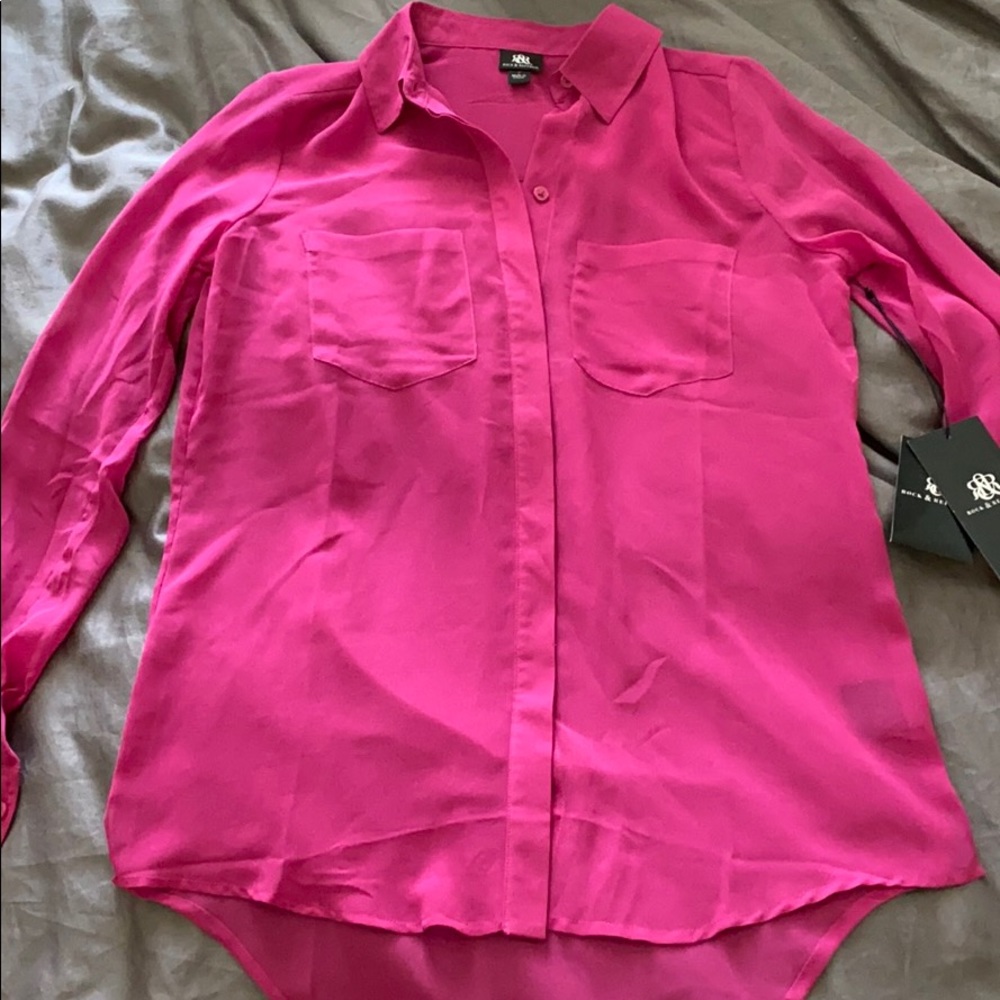 NWT Rock & Republic Pink Chiffon Top